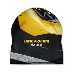 Шапка 3D с принтом Lamborghini the best в Курске, 100% полиэстер | универсальный размер, печать по всей поверхности изделия | Тематика изображения на принте: авто | автомобиль | ламборгини