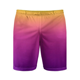 Мужские шорты 3D спортивные с принтом Чёткий градиент в Курске,  |  | cs:go | градиент | диджей | желтый | музыка | розовый | синий | фиолетовый | чёткий