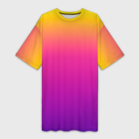 Платье-футболка 3D с принтом Чёткий градиент в Курске,  |  | cs:go | градиент | диджей | желтый | музыка | розовый | синий | фиолетовый | чёткий
