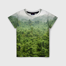 Детская футболка 3D с принтом Потрясающие тропики в Курске, 100% гипоаллергенный полиэфир | прямой крой, круглый вырез горловины, длина до линии бедер, чуть спущенное плечо, ткань немного тянется | деревья | джунгли | зелень | красиво | лес | пейзаж | фото