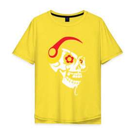 Мужская футболка хлопок Oversize с принтом Мексиканский череп в Курске, 100% хлопок | свободный крой, круглый ворот, “спинка” длиннее передней части | 