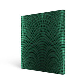 Холст квадратный с принтом Парящие кружки в Курске, 100% ПВХ |  | абстракция | зеленый | круги | объем | стиль | тень