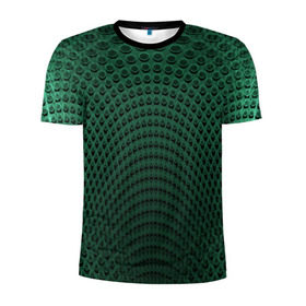 Мужская футболка 3D спортивная с принтом Парящие кружки в Курске, 100% полиэстер с улучшенными характеристиками | приталенный силуэт, круглая горловина, широкие плечи, сужается к линии бедра | абстракция | зеленый | круги | объем | стиль | тень