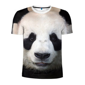 Мужская футболка 3D спортивная с принтом Милая панда в Курске, 100% полиэстер с улучшенными характеристиками | приталенный силуэт, круглая горловина, широкие плечи, сужается к линии бедра | animal | hunny | panda | животные | классная | милая | милота | панда | фото | хорошая