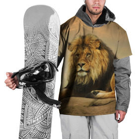 Накидка на куртку 3D с принтом Величиственый лев в Курске, 100% полиэстер |  | царь зверей