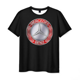 Мужская футболка 3D с принтом MERSEDES BENZ в Курске, 100% полиэфир | прямой крой, круглый вырез горловины, длина до линии бедер | Тематика изображения на принте: авто | автомобиль | водитель | машина