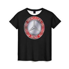 Женская футболка 3D с принтом MERSEDES BENZ в Курске, 100% полиэфир ( синтетическое хлопкоподобное полотно) | прямой крой, круглый вырез горловины, длина до линии бедер | авто | автомобиль | водитель | машина