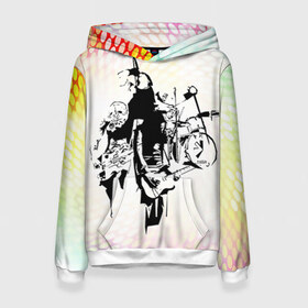 Женская толстовка 3D с принтом Red Hot Chili Peppers 3 в Курске, 100% полиэстер  | двухслойный капюшон со шнурком для регулировки, мягкие манжеты на рукавах и по низу толстовки, спереди карман-кенгуру с мягким внутренним слоем. | 
