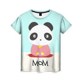 Женская футболка 3D с принтом Family Look в Курске, 100% полиэфир ( синтетическое хлопкоподобное полотно) | прямой крой, круглый вырез горловины, длина до линии бедер | family look | для семьи | панда | семейные
