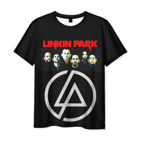 Мужская футболка 3D с принтом Linkin Park в Курске, 100% полиэфир | прямой крой, круглый вырез горловины, длина до линии бедер | linkin park