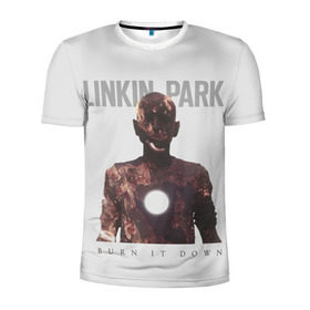 Мужская футболка 3D спортивная с принтом Linkin Park в Курске, 100% полиэстер с улучшенными характеристиками | приталенный силуэт, круглая горловина, широкие плечи, сужается к линии бедра | 