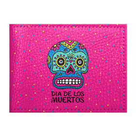 Обложка для студенческого билета с принтом Мексиканский череп в Курске, натуральная кожа | Размер: 11*8 см; Печать на всей внешней стороне | Тематика изображения на принте: день мертвыхб сахарный череп | мексика | традиция | узоры | цветы