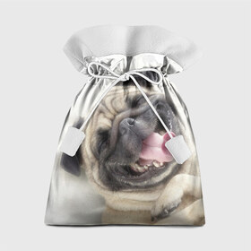 Подарочный 3D мешок с принтом Смешная собачка в Курске, 100% полиэстер | Размер: 29*39 см | Тематика изображения на принте: прикол | смешная | смешно | собака | язык