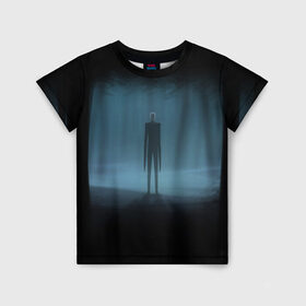 Детская футболка 3D с принтом Слендермен Slender man в Курске, 100% гипоаллергенный полиэфир | прямой крой, круглый вырез горловины, длина до линии бедер, чуть спущенное плечо, ткань немного тянется | man | slender | slender man | крипота | слендер | тонкий | тонкий человек | человек