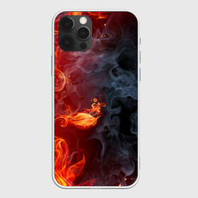 Чехол для iPhone 12 Pro с принтом Стихия огня в Курске, силикон | область печати: задняя сторона чехла, без боковых панелей | Тематика изображения на принте: дым | пламя | страсть