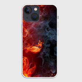 Чехол для iPhone 13 mini с принтом Стихия огня в Курске,  |  | Тематика изображения на принте: дым | пламя | страсть