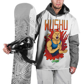 Накидка на куртку 3D с принтом WUSHU jungle в Курске, 100% полиэстер |  | арт | боевые искусства | животные | красный | пума | рисунки | синий | спорт | ушу | шрифт