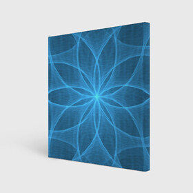 Холст квадратный с принтом Синяя звезда в Курске, 100% ПВХ |  | дуга | звезда | линии | синий | узор | цветок
