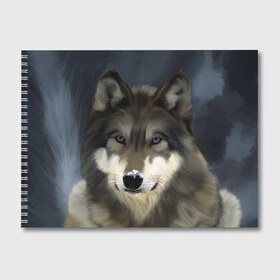 Альбом для рисования с принтом Картина волк в Курске, 100% бумага
 | матовая бумага, плотность 200 мг. | Тематика изображения на принте: волк | животные | собака