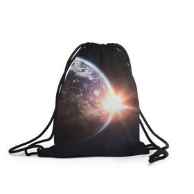 Рюкзак-мешок 3D с принтом Космический свет в Курске, 100% полиэстер | плотность ткани — 200 г/м2, размер — 35 х 45 см; лямки — толстые шнурки, застежка на шнуровке, без карманов и подкладки | вселенная | галактика | земля | солнце