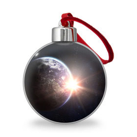 Ёлочный шар с принтом Космический свет в Курске, Пластик | Диаметр: 77 мм | вселенная | галактика | земля | солнце