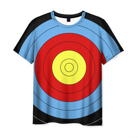 Мужская футболка 3D с принтом Мишень для лука в Курске, 100% полиэфир | прямой крой, круглый вырез горловины, длина до линии бедер | оружие | спорт | стрельба