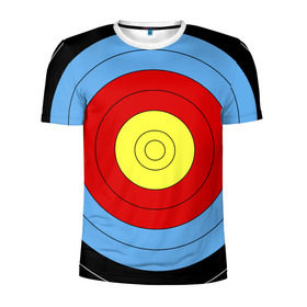 Мужская футболка 3D спортивная с принтом Мишень для лука в Курске, 100% полиэстер с улучшенными характеристиками | приталенный силуэт, круглая горловина, широкие плечи, сужается к линии бедра | оружие | спорт | стрельба