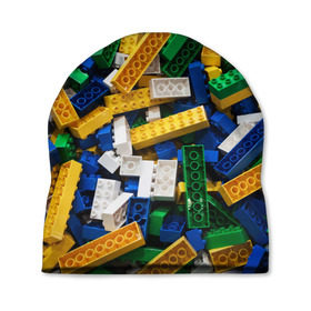 Шапка 3D с принтом Конструктор LEGO в Курске, 100% полиэстер | универсальный размер, печать по всей поверхности изделия | игрушка | конструктор | лего