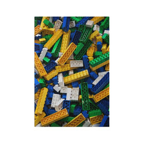 Обложка для паспорта матовая кожа с принтом Конструктор LEGO в Курске, натуральная матовая кожа | размер 19,3 х 13,7 см; прозрачные пластиковые крепления | игрушка | конструктор | лего