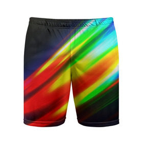 Мужские шорты 3D спортивные с принтом Цветные блики в Курске,  |  | dance | klub | линии | танцы блики | цвет
