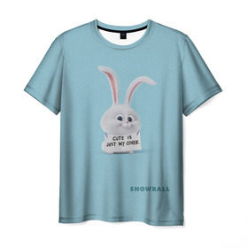 Мужская футболка 3D с принтом Тайная жизнь 1 в Курске, 100% полиэфир | прямой крой, круглый вырез горловины, длина до линии бедер | the secret life of pets | животные | заяц | мульт