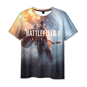 Мужская футболка 3D с принтом Battlefield в Курске, 100% полиэфир | прямой крой, круглый вырез горловины, длина до линии бедер | battlefield батла | батлфилд
