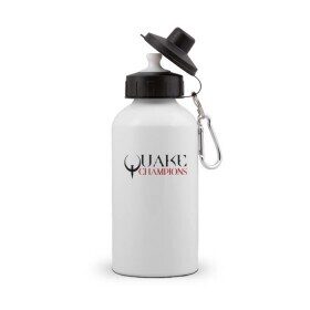 Бутылка спортивная с принтом Quake Champions в Курске, металл | емкость — 500 мл, в комплекте две пластиковые крышки и карабин для крепления | q1 | q2 | q3 | quake | квейк