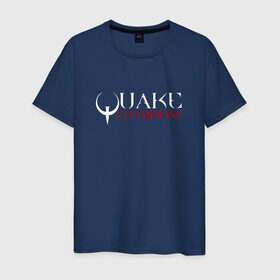 Мужская футболка хлопок с принтом Quake Champions в Курске, 100% хлопок | прямой крой, круглый вырез горловины, длина до линии бедер, слегка спущенное плечо. | q1 | q2 | q3 | quake | квейк