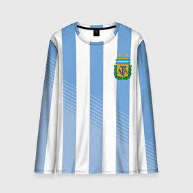 Мужской лонгслив 3D с принтом Сборная Аргентины по футболу в Курске, 100% полиэстер | длинные рукава, круглый вырез горловины, полуприлегающий силуэт | Тематика изображения на принте: argentina | аргентина