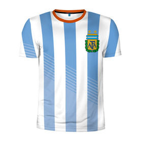 Мужская футболка 3D спортивная с принтом Сборная Аргентины по футболу в Курске, 100% полиэстер с улучшенными характеристиками | приталенный силуэт, круглая горловина, широкие плечи, сужается к линии бедра | Тематика изображения на принте: argentina | аргентина
