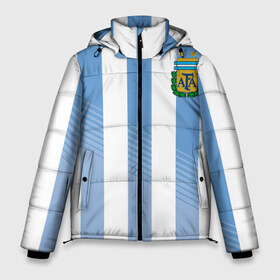 Мужская зимняя куртка 3D с принтом Сборная Аргентины по футболу в Курске, верх — 100% полиэстер; подкладка — 100% полиэстер; утеплитель — 100% полиэстер | длина ниже бедра, свободный силуэт Оверсайз. Есть воротник-стойка, отстегивающийся капюшон и ветрозащитная планка. 

Боковые карманы с листочкой на кнопках и внутренний карман на молнии. | Тематика изображения на принте: argentina | аргентина