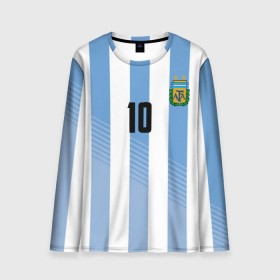 Мужской лонгслив 3D с принтом Месси (сборная Аргентины) в Курске, 100% полиэстер | длинные рукава, круглый вырез горловины, полуприлегающий силуэт | barcelona | lionel | messi | аргентина | барселона | кубок | лионель | мира | сборная | футбол