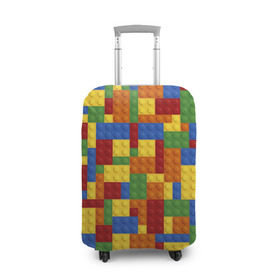 Чехол для чемодана 3D с принтом Конструктор лего в Курске, 86% полиэфир, 14% спандекс | двустороннее нанесение принта, прорези для ручек и колес | lego | кирпичи | конструктор