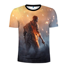 Мужская футболка 3D спортивная с принтом Battlefield в Курске, 100% полиэстер с улучшенными характеристиками | приталенный силуэт, круглая горловина, широкие плечи, сужается к линии бедра | батла | батлфилд