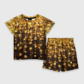 Детский костюм с шортами 3D с принтом Золотой дождь в Курске,  |  | dance | klub | золото | клуб | праздник | танцы