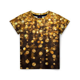 Детская футболка 3D с принтом Золотой дождь в Курске, 100% гипоаллергенный полиэфир | прямой крой, круглый вырез горловины, длина до линии бедер, чуть спущенное плечо, ткань немного тянется | dance | klub | золото | клуб | праздник | танцы