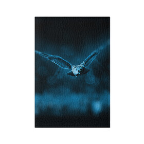 Обложка для паспорта матовая кожа с принтом сова в Курске, натуральная матовая кожа | размер 19,3 х 13,7 см; прозрачные пластиковые крепления | Тематика изображения на принте: dark | клюв | лес | ночь | перья | птица | сова | темнота | филин