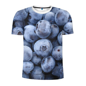 Мужская футболка 3D спортивная с принтом ягода в Курске, 100% полиэстер с улучшенными характеристиками | приталенный силуэт, круглая горловина, широкие плечи, сужается к линии бедра | голубика | лето | сладости | текстура | черника | ягода