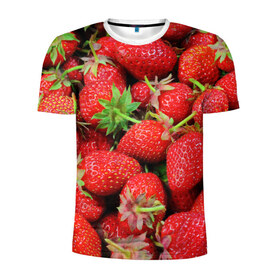 Мужская футболка 3D спортивная с принтом клубника в Курске, 100% полиэстер с улучшенными характеристиками | приталенный силуэт, круглая горловина, широкие плечи, сужается к линии бедра | земляника | клубника | лето | ягода