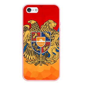 Чехол для iPhone 5/5S матовый с принтом Армения в Курске, Силикон | Область печати: задняя сторона чехла, без боковых панелей | герб | флаг