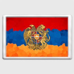 Магнит 45*70 с принтом Армения в Курске, Пластик | Размер: 78*52 мм; Размер печати: 70*45 | Тематика изображения на принте: герб | флаг