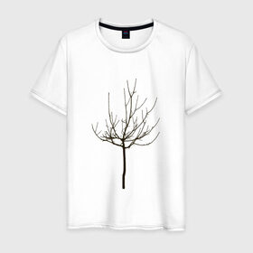 Мужская футболка хлопок с принтом Веточка дерева в Курске, 100% хлопок | прямой крой, круглый вырез горловины, длина до линии бедер, слегка спущенное плечо. | ветка | дерево | класс | корки | круто | природа