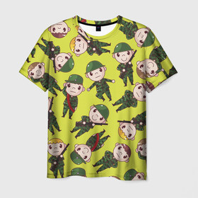Мужская футболка 3D с принтом Солдатики в Курске, 100% полиэфир | прямой крой, круглый вырез горловины, длина до линии бедер | армия | военные | воины | камуфляж | прикольные | солдаты | текстуры