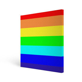 Холст квадратный с принтом Радуга в Курске, 100% ПВХ |  | жёлтый | зелёный | красный | оранжевый | полосы | радуга | синий | фиолетовый